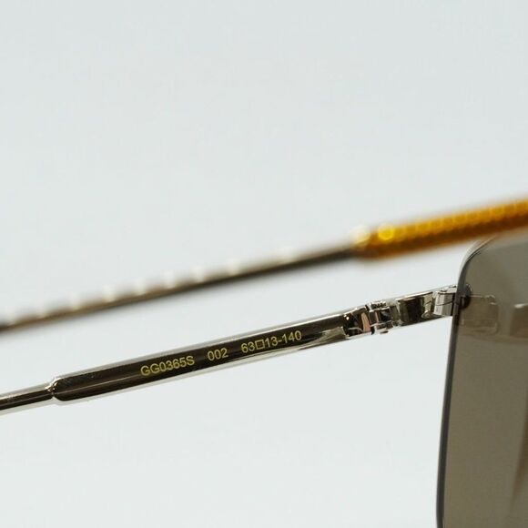 💯 NEW GUCCI GG0365S 002 GOLD BROWN UNISEX SUNGLASSES - Picture 8 of 12